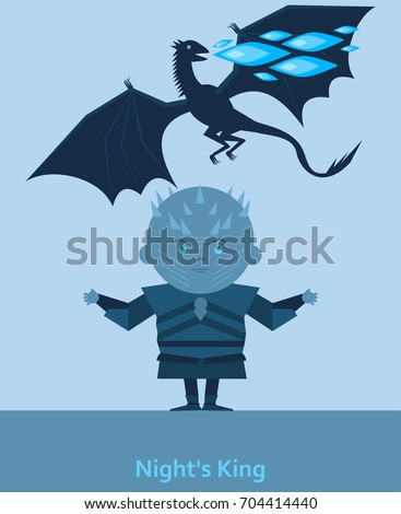 king of the night and dragon with blue flame