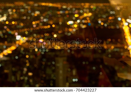 The city lighting bokeh of Bangkok Thailand