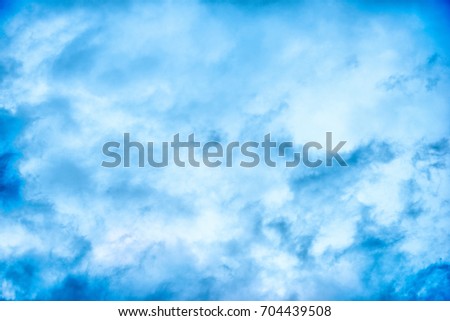 beautiful white clouds moving over blue sky