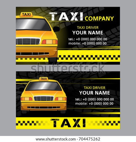 2 types of one-way business cards for the taxi company