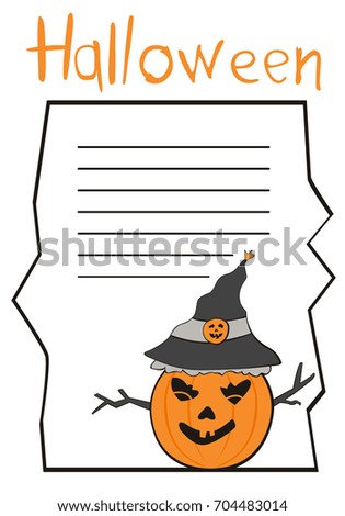 A modern poster with Halloween. Vector illustration in a flat style, web banner, flyer, postcard, greeting. Template for a party, holiday, design.