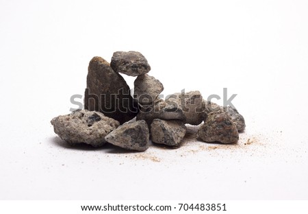 stones with sand on a white background\stones with sand\nature,material,isolated objects