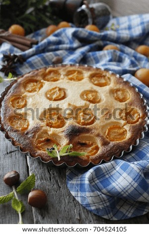 Cottage cheese plum pie