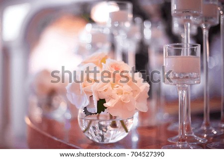 wedding decoration with flowers. picture with soft focus