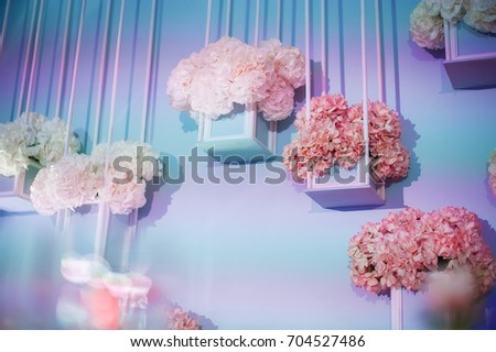 wedding decoration with flowers. picture with soft focus