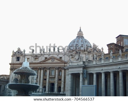 Vatican church and fountain
