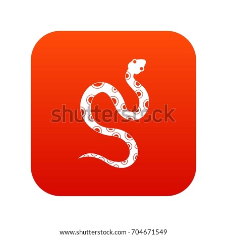 Venomous snake icon digital red for any design isolated on white vector illustration