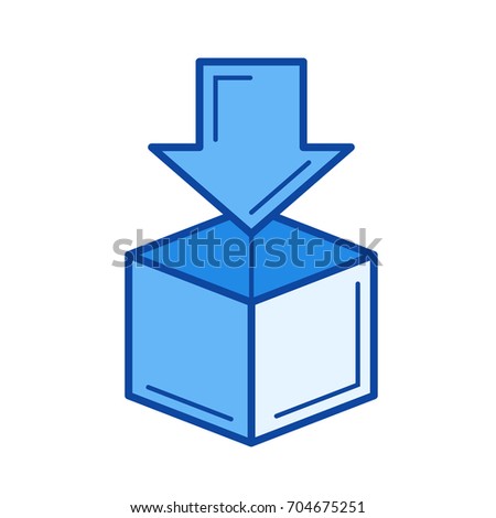 Letterbox vector line icon isolated on white background. Letterbox line icon for infographic, website or app. Blue icon designed on a grid system.