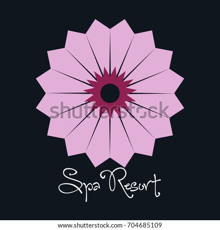Isolated spa logo with a flower, vector illustration