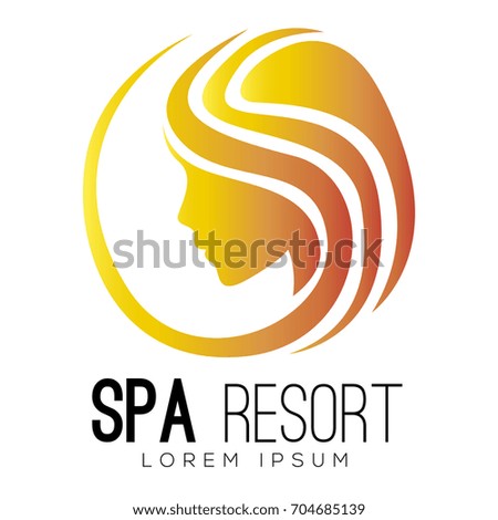 Isolated spa logo with a silhouette of a woman, vector illustration