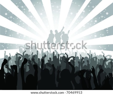silhouette musical concert with the solemn background, vector