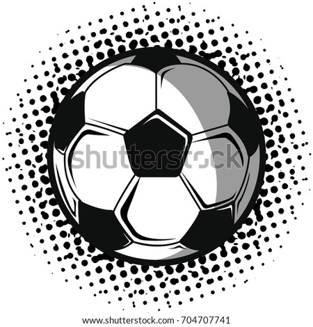 Isolated comic soccer ball on a white background, vector illustration