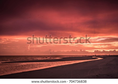 Sunset While Walking Down the Beach