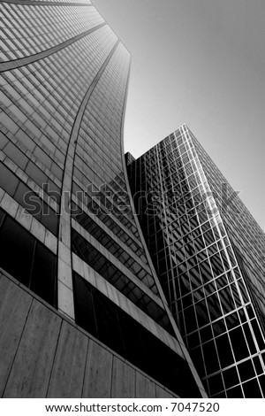 Abstract city skyscraper in black and white