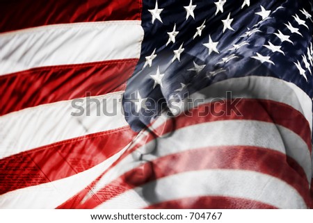 US flag with praying hands over a Bible - shows faith and prayer for country, military, and freedom.