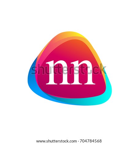 Letter NN logo in triangle shape and colorful background, letter combination logo design for company identity.