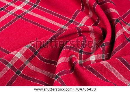  texture, pattern. Scottish tartan pattern. Red and black wool plaid print as background. Symmetric square pattern. yarn dyed flannel is brushed on both sides and perfect for button down shirts, 