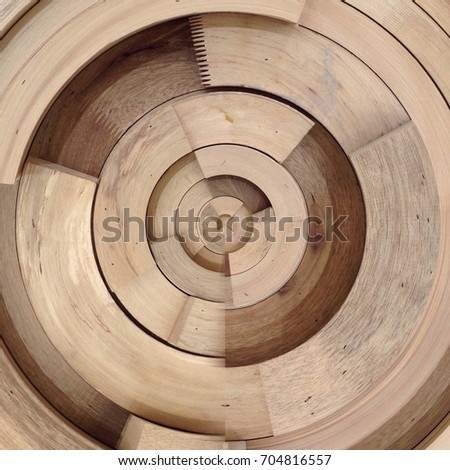wooden circular wall graphic