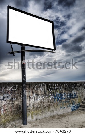 blank billboard against a blue sky. just add your text.