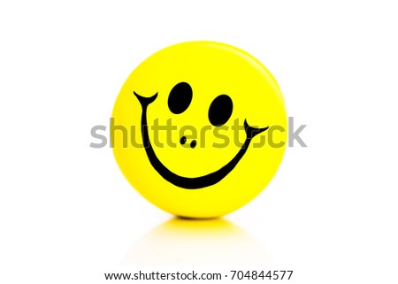Isolated smile icon on yellow ball