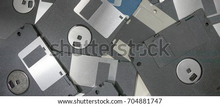 Floppy Disks magnetic computer data storage.