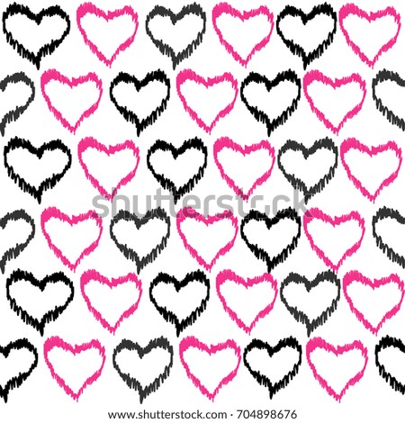 hand-drawn heart seamless pattern