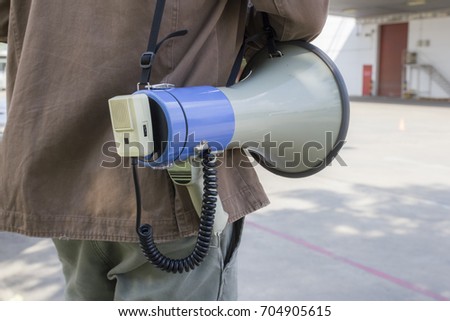 Megaphone for announcements or alarms