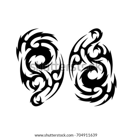 Tattoo tribal vector design. Simple logo. Individual designer isolated element for decorating the body of women, men and girls arm, leg and other body parts. Abstract illustration.