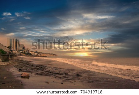 Murcielago beach, Manta, Ecuador Royalty-Free Stock Photo #704919718