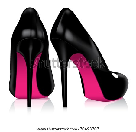 pair of high heel shoes. fashion. fashionable shoe vector. Royalty-Free Stock Photo #70493707