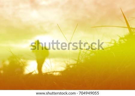 abstract of silhouette  of gradient color of photographer