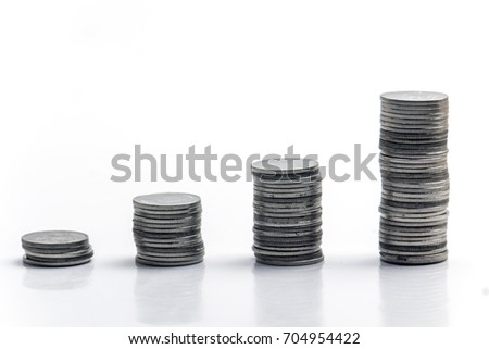 thai baht coins,stack of money