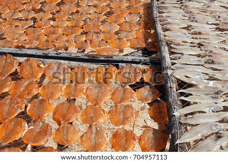 Sun dried fish. Top stock-fish in the Vietnam seafood