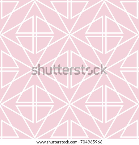 Geometric abstract seamless pattern. Pale pink background for textile or paper. Vector illustration