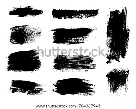 Collection of grunge brush strokes.Vector grunge brushes.