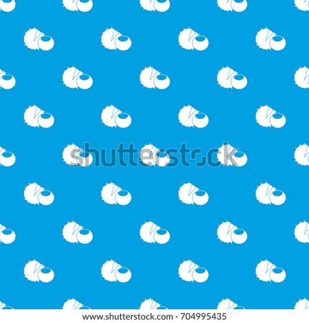Hazelnuts pattern repeat seamless in blue color for any design. Vector geometric illustration