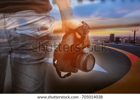 Abstract of photographer on the roof top