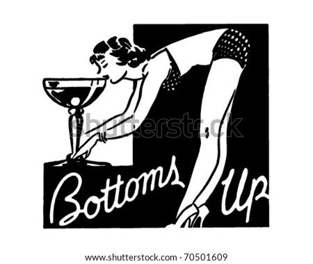 Bottoms Up - Retro Ad Art Banner