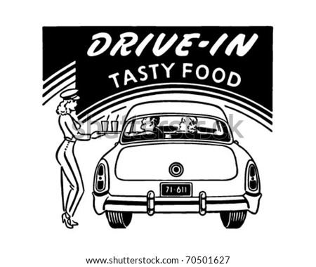 Drive-In Tasty Food - Retro Ad Art - Banner