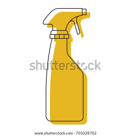 yellow watercolor silhouette of laundry spray bottle vector illustration