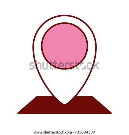 pink and scarlet red sections silhouette of map pointer icon vector illustration