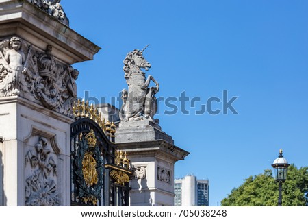 Buckingham palace gate in summer, UK