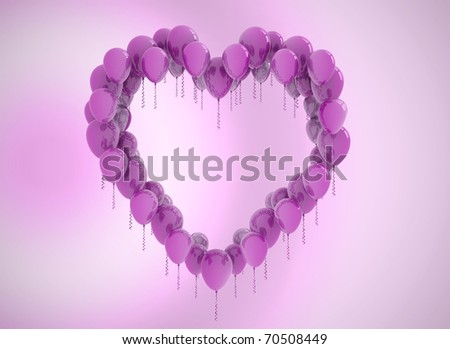 Heart shaped of balloons background