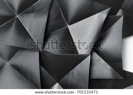 Group of black geometric shapes, top view