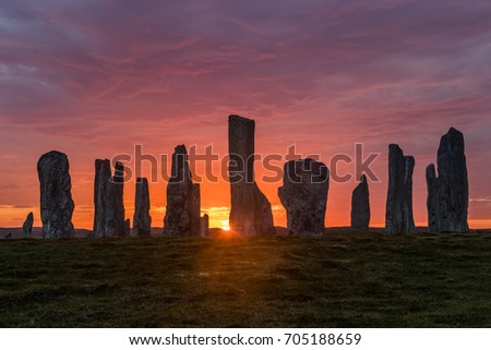 Callanish Standing Stones, Isle of Lewis, Outer Hebrides, Scotland, 2017 Royalty-Free Stock Photo #705188659