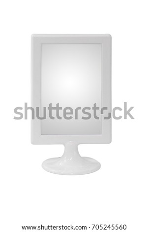 white blank sing board for table isolate on white background