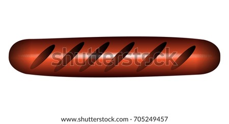 Isolated sausage icon on a white background, vector illustration