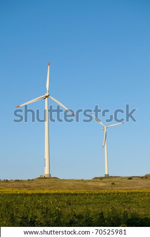 Wind Power Turbine on field