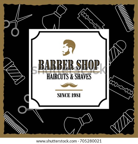 Barber shop logo, banner, label