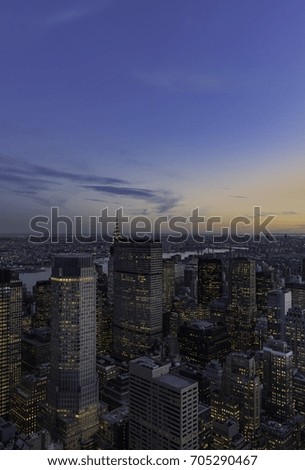 A beautiful sunset overlooking Manhattan-The Big Apple